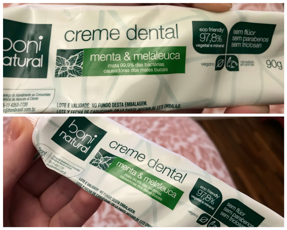 pasta de dente boni natural